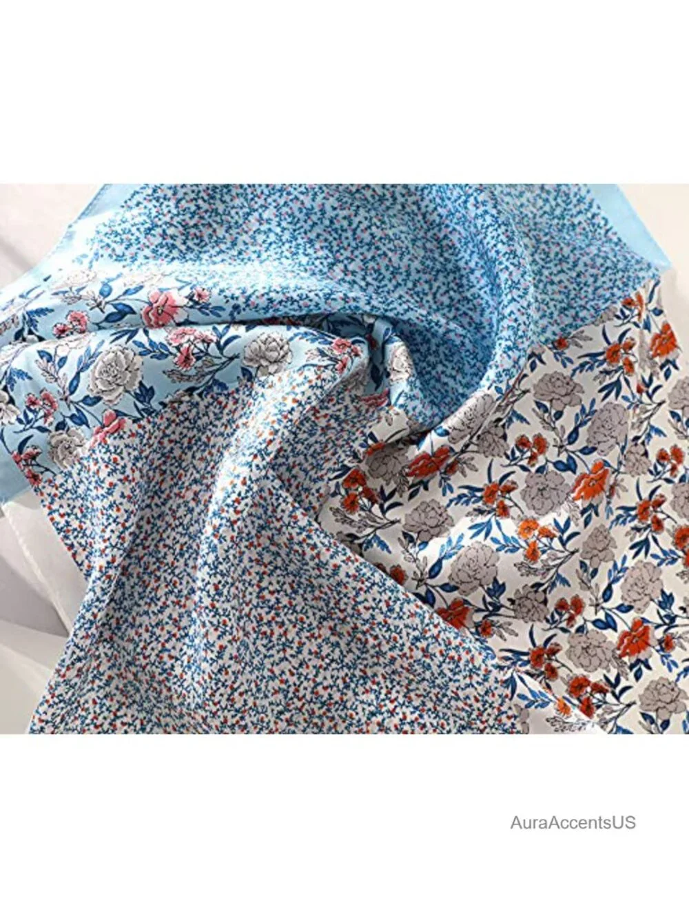 100% Mulberry Silk Women's Small Square Scarf - Fashion Neck Scarf